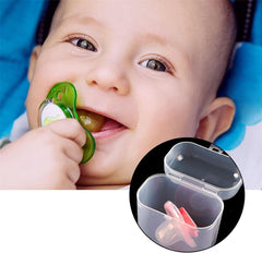 FENDOUNIU Clear Pacifier Case , Universal Baby Pacifier Container, Portable and Dustproof Pacifier Holder Case, Easy to Clean, Pacifier Storage Box for Home, Travel, Outdoor (4 Pcs)