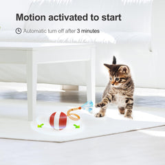 Jkanti Interactive Cat Toys for Indoor Cats,The 3rd Generation Agile Moving Cat Ball with Elastic Mesh Tail,Automatic Kitten Toys for Bored Indoor Adult Cats,Motion Activated Orange