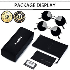 Joopin Round Polarized Sunglasses for Men Women, UV Protection Sun Glasses Small Circle Hippie Lennon Shades Sunglasses
