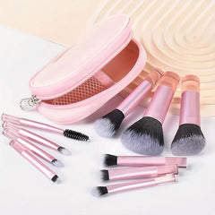 LA LUSH Makeup Brush Set, Pack of 10 - Stylish Handle Makeup Brushes Professional Face Powder Foundation Blending Blush Eye Shadow Cosmetic Brushes for Girls