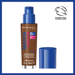 Rimmel MATCH PERFECTION foundation #603-chocolate 30 ml