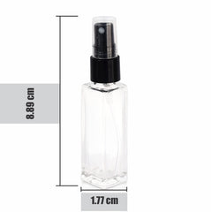 Pure Source India Travel Refillable Perfume Clear Glass Bottles with Spray Pump for Perfume Essential Oils Aromatic Water Blend 8 ML Set of 3 Pcs