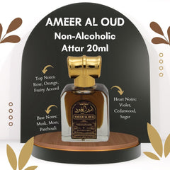 My Perfumes AMEER AL OUD from PARFUM DELUXE Non Alcoholic Halal Attar or Concentrated Perfume Oil for Men and Women 20ml