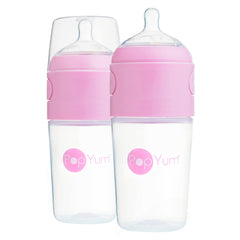 PopYum 9 oz Pink Anti-Colic Formula Making Baby Bottles, 2-Pack