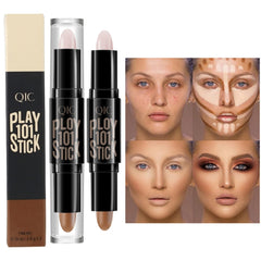 SOMGKIN Highlight Contour Stick, 2 in 1 Makeup Shading Stick, Face Highlighters Sticks, Concealer Contour Highlighter Stick,Cruelty Free Makeup,double-end face concealer contouring sticks cream (02)