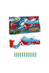 Nerf Dinosquad Tricera-Blast Blaster, Break-Open 3-Dart Loading, 12 Nerf Darts, Dart Storage, Triceratops Dinosaur Design 6.4 X 54.6 X 24.1 cm