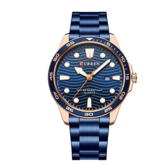 CURREN 8426 Men Watch Top Brand Stainless Steel Quartz Wrist watches Casual Business Waterproof - BLUE