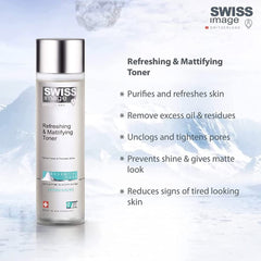 Swiss Image Skin Care Gift Box - Mattifying Face Wash 200ml, Mattifying Toner 200ml & Hydrating Day Cream with SPF Filter for Daily Use