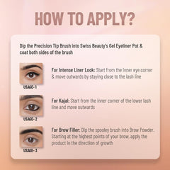 Swiss Beauty Beauty 2 in 1 Eyebrow and Gel Eyeliner (Black,7g)