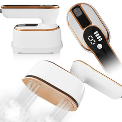 KASTWAVE Travel Steamer for Clothes, Portable Handheld Steam Garment Steamer Foldable, LED Display & 4 Level Steam, Mini Small Handheld Iron, Effortless Wrinkle Clothes, for Home & Travel (White)