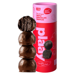 Plaay Triple Chocolate Truffles β Rich Dark Chocolate with Chocolate Chips & Cocoa Nibs β Clean Ingredients, Guilt-Free Indulgence, Keto-Friendly and Made with Premium Ingredients β 60g