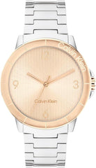 CALVIN KLEIN WOMEN'S CARNATION GOLD DIAL STAINLESS STEEL BRACELET WATCH - 25100025