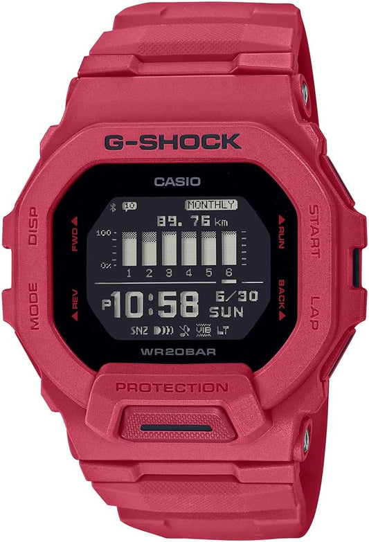 Casio G-Shock Analog-Digital World Time Watch-Red