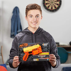 Nerf Alpha Strike Fang QS-4 Blaster -- 4-Dart Blasting -- 10 Official Nerf Elite Darts -- Easy Load-Prime-Fire
