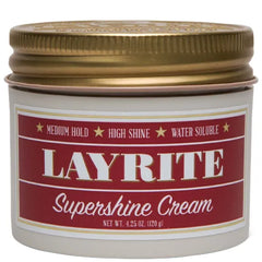 Layrite Supershine Cream β Medium Hold, High Shine Hair Styling Cream | Smooth, Polished Finish for All Hair Types - 4.25 oz (Pack of 1)