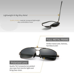 SUNGAIT Ultra Lightweight Rectangular Polarized Sunglasses UV400 Protection