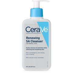 CeraVe SA Cleanser Salicylic Acid Face Wash with Hyaluronic Acid, Niacinamide & Ceramides BHA Exfoliant for Face 8 Ounce, multi, 8 Fl Oz (Pack of 1)