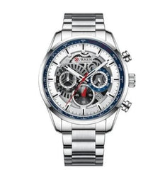 CURREN 8391 Top Luxury Brand Men's Casual Sports Watch Men's Watch, Waterproof Luminous Stainless Steel Men's Wrist Watch - SILVER WHITE