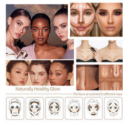 NIKITA.VIVI - Shimmer Stick Makeup Highlighter | Shimmer Cream Powder, Lasting Glow Finish Foundation Stick | Highlighter & Bronzer Pen, Face Brightens & Shades Pencil | Face Series | 6g (#05)