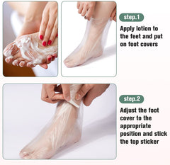 Premify 100pcs Paraffin Wax Foot Bath Liners | No Leakage Plastic Feet Covers Disposable Therapy Bags, Spa Pedicure Accessories For Women Men With 100 Stickers