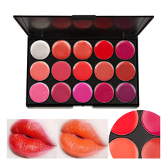 Beautishop Matte Long Lasting Professional 15 Colors Non-Sticky Lip Gloss Palette Set
