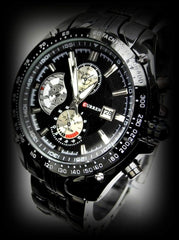 CURREN LUXURY HOUR DIAL DATE CLOCK SPORT MEN STAINLESS STEEL QUARTZ WRIST WATCH M-2448 - Black