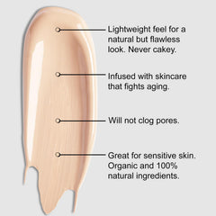 Organic Aloe-Based LUX Liquid Foundation, Natural Vegan Gluten-Free Made in USA, Vanilla