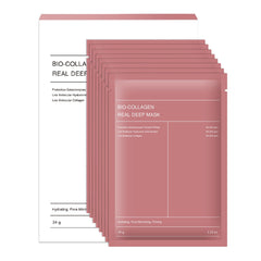 Bio Collagen Real Deep Cleansing Mask, Overnight Hydrating Hydrogel Mask, Minimizes Pores, Improves Elasticity, Travel Essential, 34g, For All Skin Types (8 Pack)