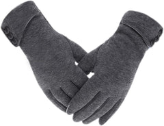Tomily Womens Touch Screen Phone Fleece Windproof Gloves Winter Warm Wear - Gray