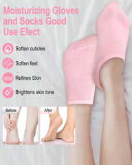 MOMENT Moisturizing Socks, Gel Socks Soft Moisturizing Gel Socks, Gel Spa Socks for Repairing and Softening Dry Cracked Feet Skins, Gel Lining Infused with Essential Oils and Vitamins, Random Color