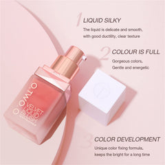 NOVOLAN Liquid Blush 15ml Cream Blush Wet Makeup Sweet Cheeks Blush Matte Pot Blusher, Natural Color Liquid Blush Long-Lasting Matte Silky Delicate Rouge Beauty Makeup (#01)