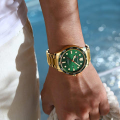 CURREN 8426 Men Watch Top Brand Stainless Steel Quartz Wrist watches Casual Business Waterproof - GOLD GREEN