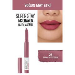 Maybelline New York Superstay Ink Crayon, 25 Stay Exceptional