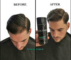 THICK FIBER Hair Building Fibers for Thinning Hair & Bald Spots (BLACK, Pack of 2) - 25g Bottle - Conceals Hair Loss in Seconds - Hair Fiber concealer for Men & Women