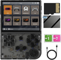 Voacle RG35XX 2024 New Version Retro Handheld Game Console , Linux System 3.5 Inch IPS Screen Built-in 64G TF Card 5515 Classic Games Support HDMI TV Output (Black)