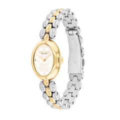 COACH WOMEN'S SILVER WHITE DIAL STAINLESS STEEL & IONIC PLATED THIN GOLD STEEL BRACELET WATCH - 14504419