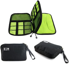 eWINNER Double Layer Travel Gadget Electronic Accessories Storage Bag for USB Cable/SD Card/Hard Drive/Charger/Phone and More (Black)