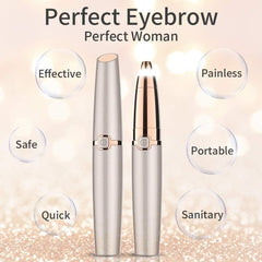 McMola Eyebrow Trimmer Women, Eyebrow Hair Remover with LED Light Painless Protable Eyebrow Trimmer Safe Lady Trimmer, Eyebrow Epilator Pen for Women Eyebrow Hair Removal for Women Men