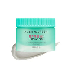 BRING GREEN Tea Tree Cica Pore Clay Pack Vegan Deep Pore Cleansing Clay Mask, for Pore Purifying, Contains Cica & Tea tree for Soothing & Relieving Stressed Skin 4.23 oz.