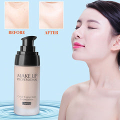 Dioche 3 Colors Matte Face Liquid Foundation, Smooth Makeup Base, Wear Concealer Sun Block Cream, Light Full Coverage Foundation(#2)