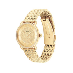COACH WOMEN'S GOLD DIAL IONIC PLATED THIN GOLD STEEL BRACELET WATCH - 14504370