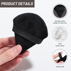 Kali Joy Triangle Makeup Puff Soft Sponge Puff for Face Exquisite Makeup Eyes Contouring, for Loose Mineral Body Powder Cosmetic Foundation Makeup Tool (7pcs Black)