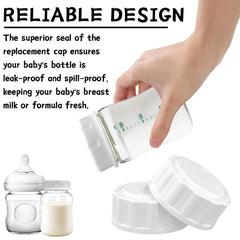 Pack of 6 Travel Bottle Caps for Avent, Baby Bottle Caps, Cap for Baby Bottles, Small, Bottle Lid Replacement Baby Bottles, for Baby Bottles, Bottle Caps Lid (White)