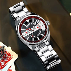CURREN Men's Quartz Sports Brand Luxury Business Waterproof Automatic Date Stainless - SILVER