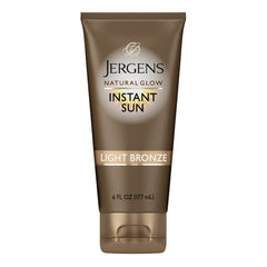 Jergens Natural Glow Instant Self-Tanning Moisturizer Sun + Bronze, Lightweight Sunless Tanning Moisturizer for a Natural Sun-Kissed Glow, Light Bronze, 6 oz