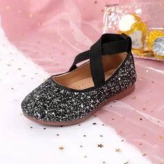 PATPAT Toddler/Kids Crystal Round Toe Solid Shoes Black