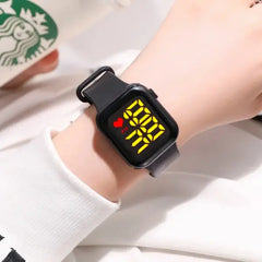 PATPAT Toddler / Kid LED Watch Digital Smart Square Electronic Watch (With packing box) black