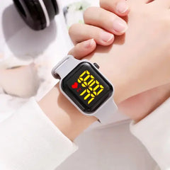 PATPAT Toddler / Kid LED Watch Digital Smart Square Electronic Watch (With packing box) grey