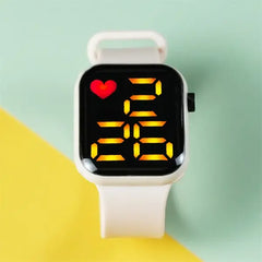 PATPAT Toddler / Kid LED Watch Digital Smart Square Electronic Watch (With packing box) white