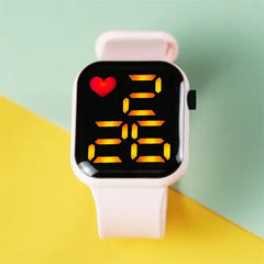 PATPAT Toddler / Kid LED Watch Digital Smart Square Electronic Watch (With packing box) pink